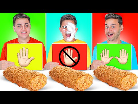 تحدي الأكل ب يد و يدتين و بدون يدين اخيرا اجتمعنا