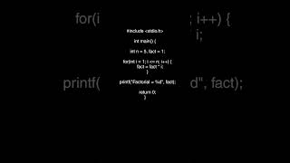 # “C Programming Example Day 8 | Factorial Program 🔥” #