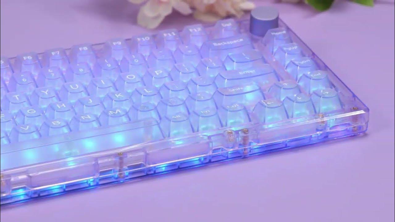 MonsGeek ICE75 Fully Transparent Mechanical Keyboard - YouTube