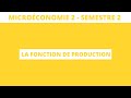 La fonction de production  microconomie s2