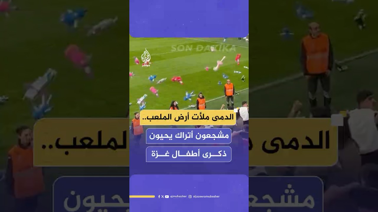 مشجعو نادي جينتشليربيرليغي التركي يلقون عددا كبيرا من الدمى على أرض الملعب