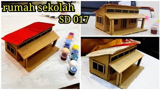 Sekolahan Membuat Rumah Sekolah SD 017 Miniatur Dari Kardus Kreatif