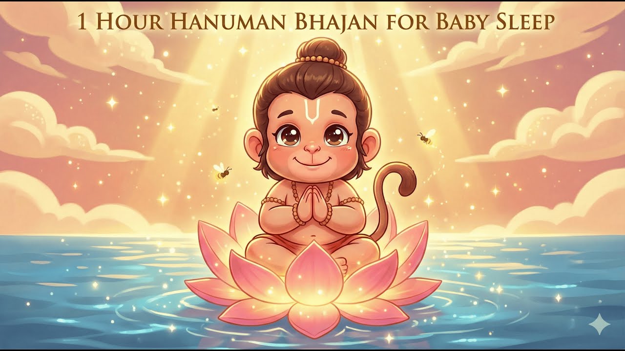 1 Hour Hanuman Bhajan for Baby Sleep 🌙 Soft & Calm Lullaby Music