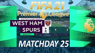 FIFA 21 West Ham vs Tottenham | Premier League 2021 | PS4 Full Match