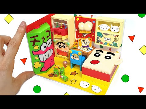 DIY Miniature Clay &amp;amp; Board House # Crayon shinchan room decor｜Big Chocobi ｜짱구 초코비방 만들기