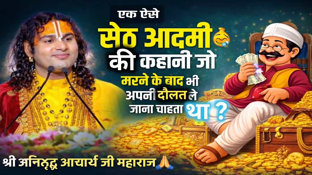 एक ऐसे सेठ की कहानी 💰 जो मरने के बाद भी अपनी दौलत ले जाना चाहता था 😮‍💨 | श्री अनिरुद्ध आचार्य जी🙏
