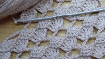 Openwork simple pattern of two rows crochet/ SUPER EASY Pattern Crochet