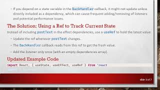 Handling Conditional hardwareBackPress in React Native Using a Ref