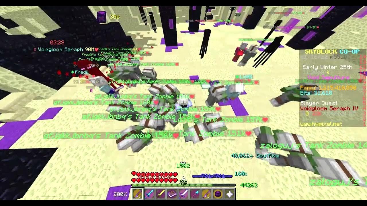 Minecraft hypixel skyblock Frediii using kill aura in skyblock YouTube