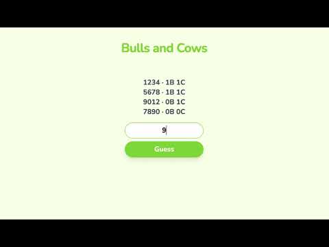 How to play Bulls and Cows