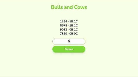 How to play Bulls and Cows