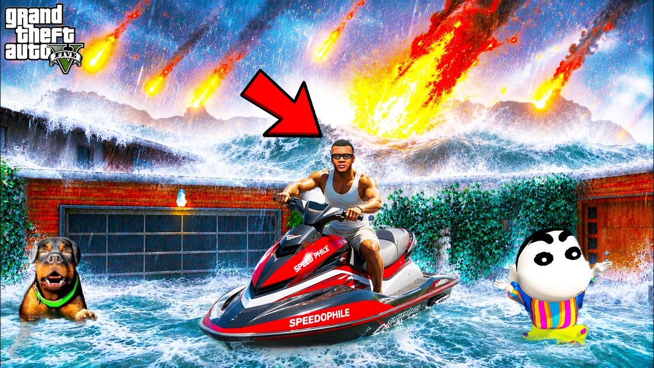 Can Franklin Escape the Biggest Natural Disaster in GTA 5? | SHINCHAN and CHOP