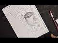 Kathakali Drawing Art 🎭 Kerala Traditional Face Sketch | Easy &amp; Beautiful!
