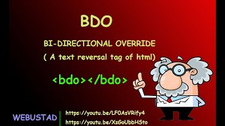 BDO TAG HTML | HOW TO REVERSE OR CHANGE THE DIRECTION OF WORDS IN WEBPAGE BY USING HTML  -اردو/हिंदी