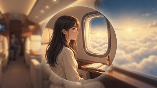 A Quiet First Class Journey Above the Clouds ☁️✈️ | Ghibli-Inspired ASMR