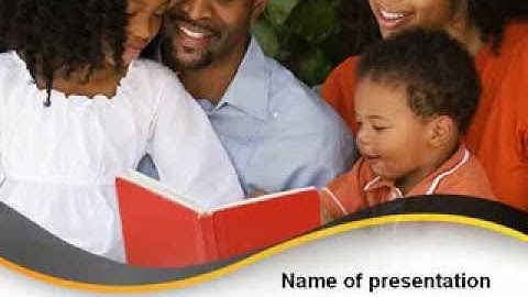 Happy Family Reading Bible PowerPoint Template by PoweredTemplate.com
