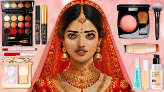 ASMR Luxury Makeup Transformation ✨ Simple Girl to Royal Indian Bride 👰‍♀️ | Satisfying Animation screenshot 2