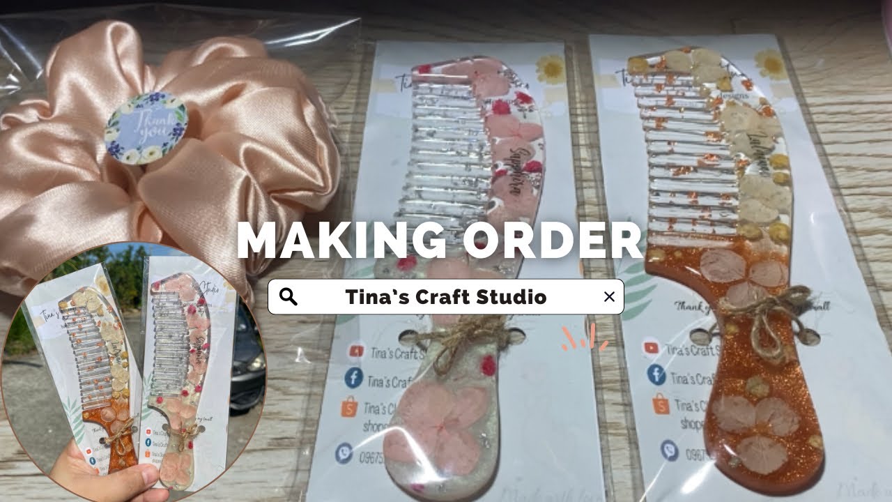 Two Personalized Resin Comb | Making Order & Packaging #smallbusiness #resincomb