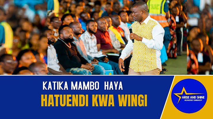 MAMBO YA MUNGU HAJAENDI NA WINGI.