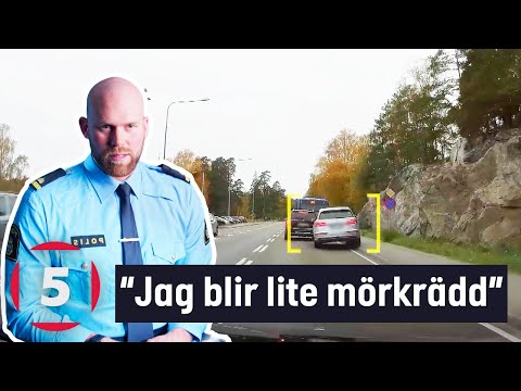 Fångat på polisens kamera | Polisen jagar förare som har med sig en YXA! | Kanal 5 Sverige