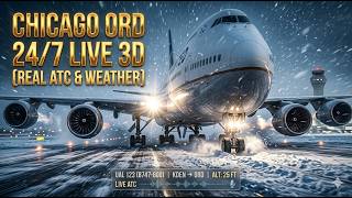 CHICAGO O'HARE AIRPORT 3D LIVE! | ATC & Flight Tracking | 24/7 Aviation Hub