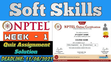 Soft skills || Week-1, Assignment-1 || NPTEL Assignment 1 Answer || IIT Roorkee