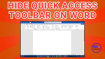 How to Hide Quick Access Toolbar On Microsoft Word