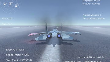 Silantro Unity3d Flight Simulator: SU-35 Thrust Vectoring Nozzle Test
