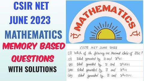 CSIR NET June 2023 | group theory answer key