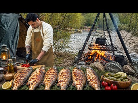 6 Fresh Fish → Cooked Over Fire 🔥 (Wild Camping)