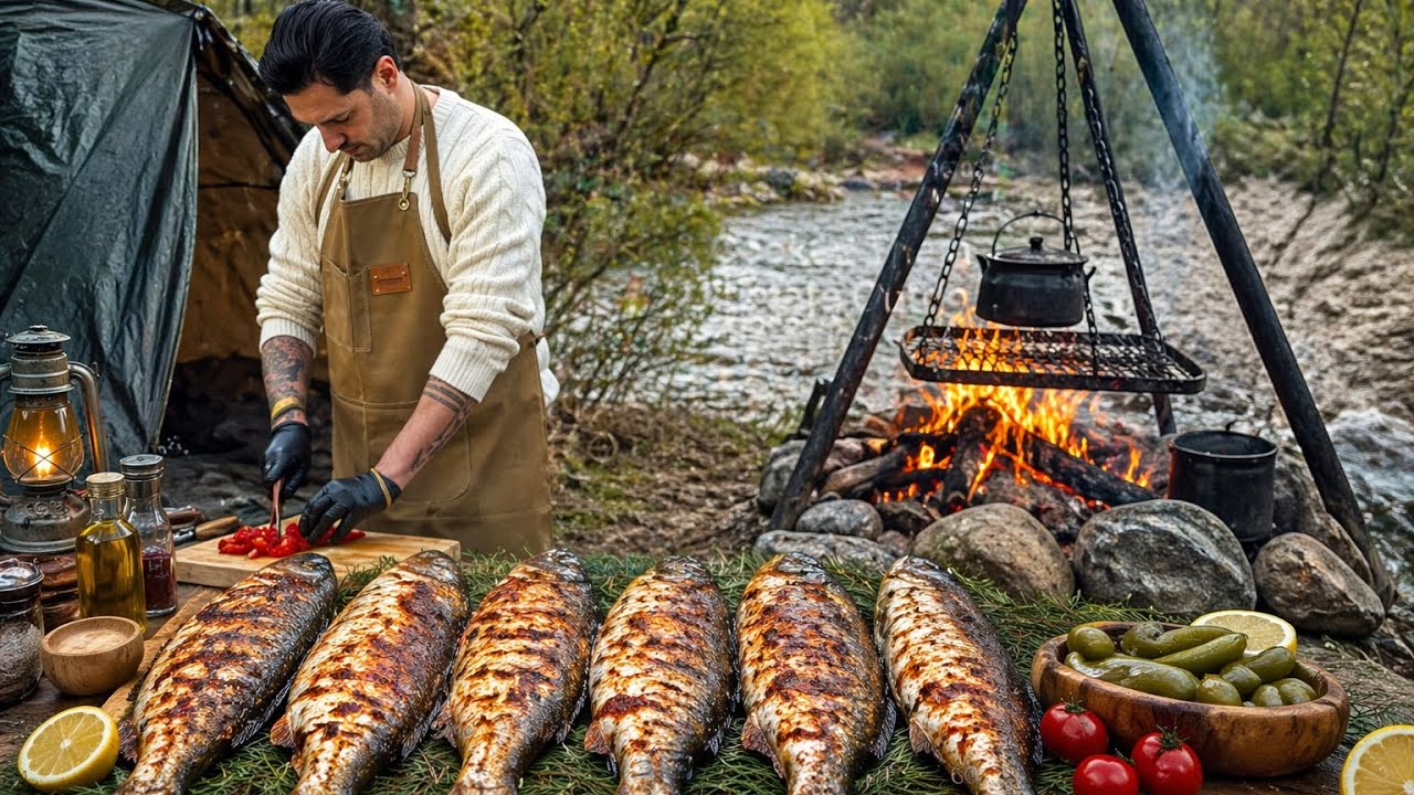 6 Fresh Fish → Cooked Over Fire 🔥 (Wild Camping) - YouTube