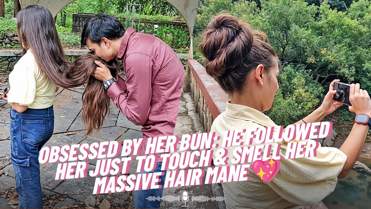 The Massive Bun Obsession: He Followed Me & Asked to OPEN, TOUCH, and SMELL My Long Hair! #shorts