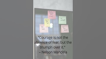"Courage is not the absence of fear, but the triumph over it." – Nelson Mandela