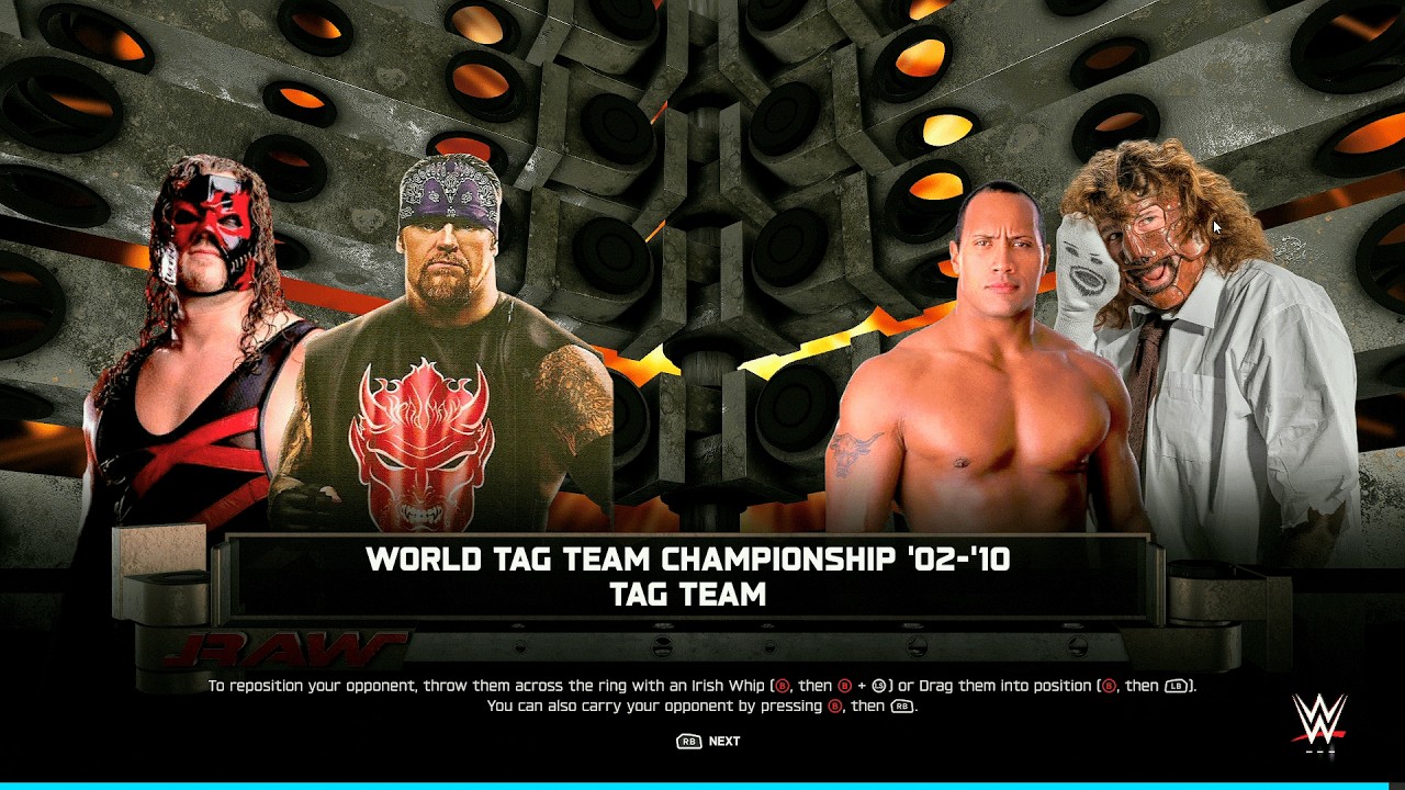 WWE 2K25 FULL MATCH - Kane & Undertaker vs. The Rock & Mankind - World Tag Gold