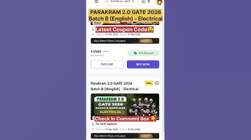 PARAKRAM 2.0 GATE 2026Batch B (English) - Electrical ||Latest Coupon Code 🤑 #pw #gate
