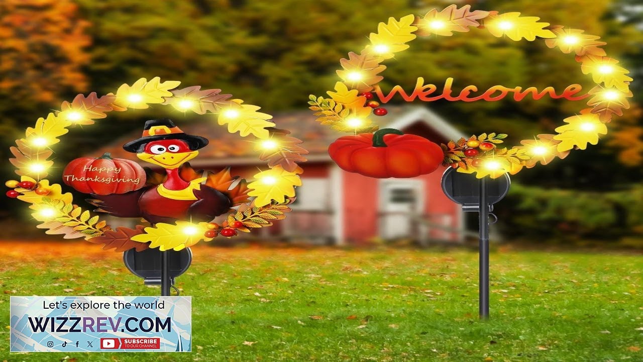 Набор из 2 уличных украшений Capoda на День благодарения, солнечные колышки для индейки, осенняя ...