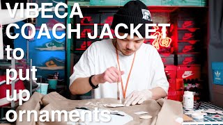 【コーチジャケットをカスタムして遊ぶ】バッジやワッペン、ペンキを使って色々やってみました。まとまりないくらいが丁度いい。DIY ダイソー　100均