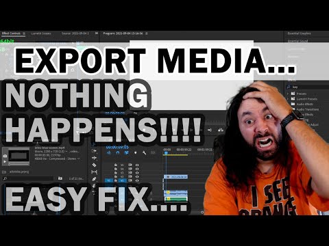 3 SECOND FIX!! Premiere Pro EXPORT MEDIA - NOTHING HAPPENS!! Export Video Not Working...TUTORIAL