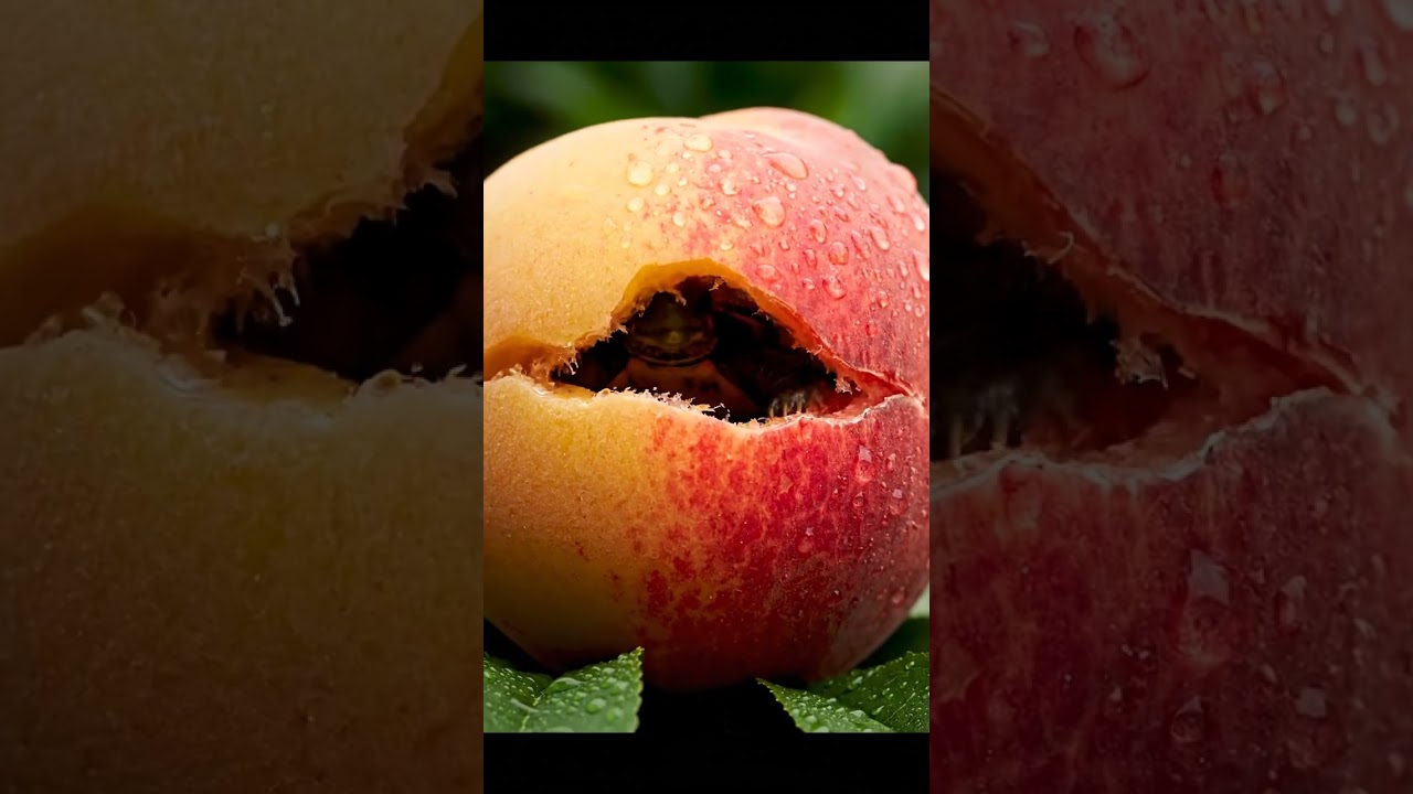 Peach cracks revealing 