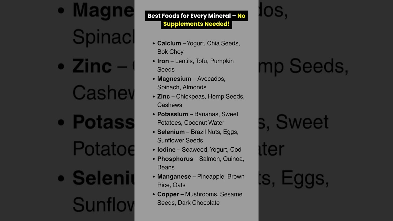 Best Foods for Every Mineral – No Supplements Needed!