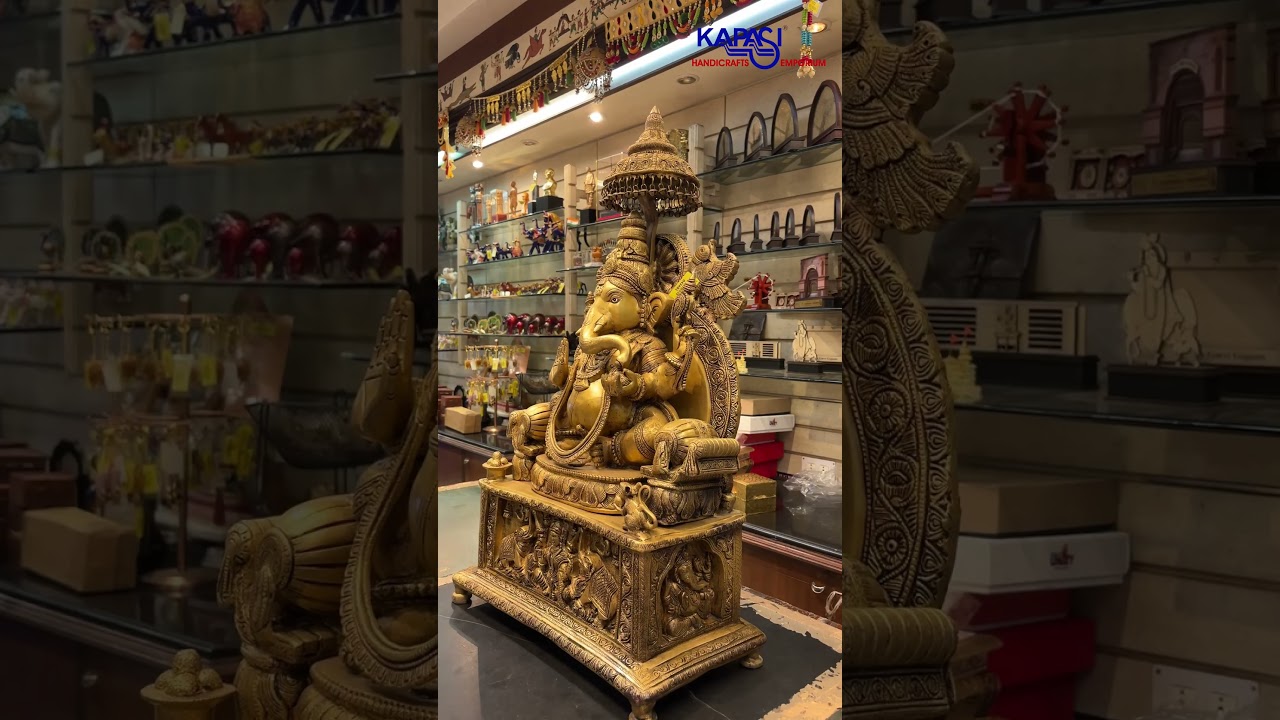 🌟 Big Brass Ganesha Idol | Symbol of Prosperity & Wisdom 🙏 | Ideal for Pooja Room & Gifting 🎁