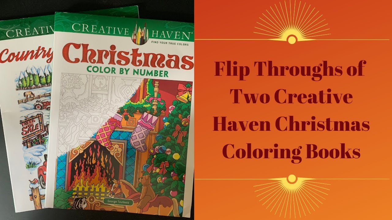 Flip Throughs of Two New Creative Haven Christmas Coloring Books - YouTube