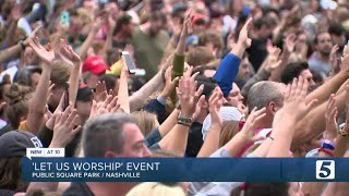 Hundreds gather at Public Square Park for prayer, protest