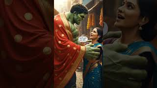 Aunty Teaching Hulk To Wear Saree