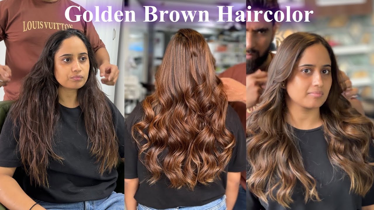 How To: Golden Brown Hair Colour || Highlights Technique || Balayage Easy Technique || Hair Colour..
