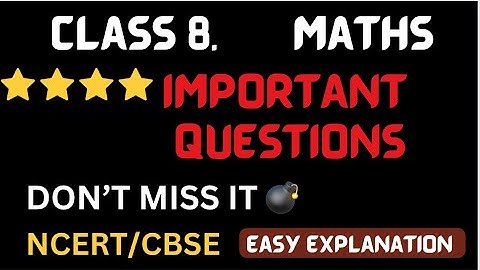 Class 8 Maths Important Questions - Rational Numbers - Important Questions Maths Class 8th - 2024/25