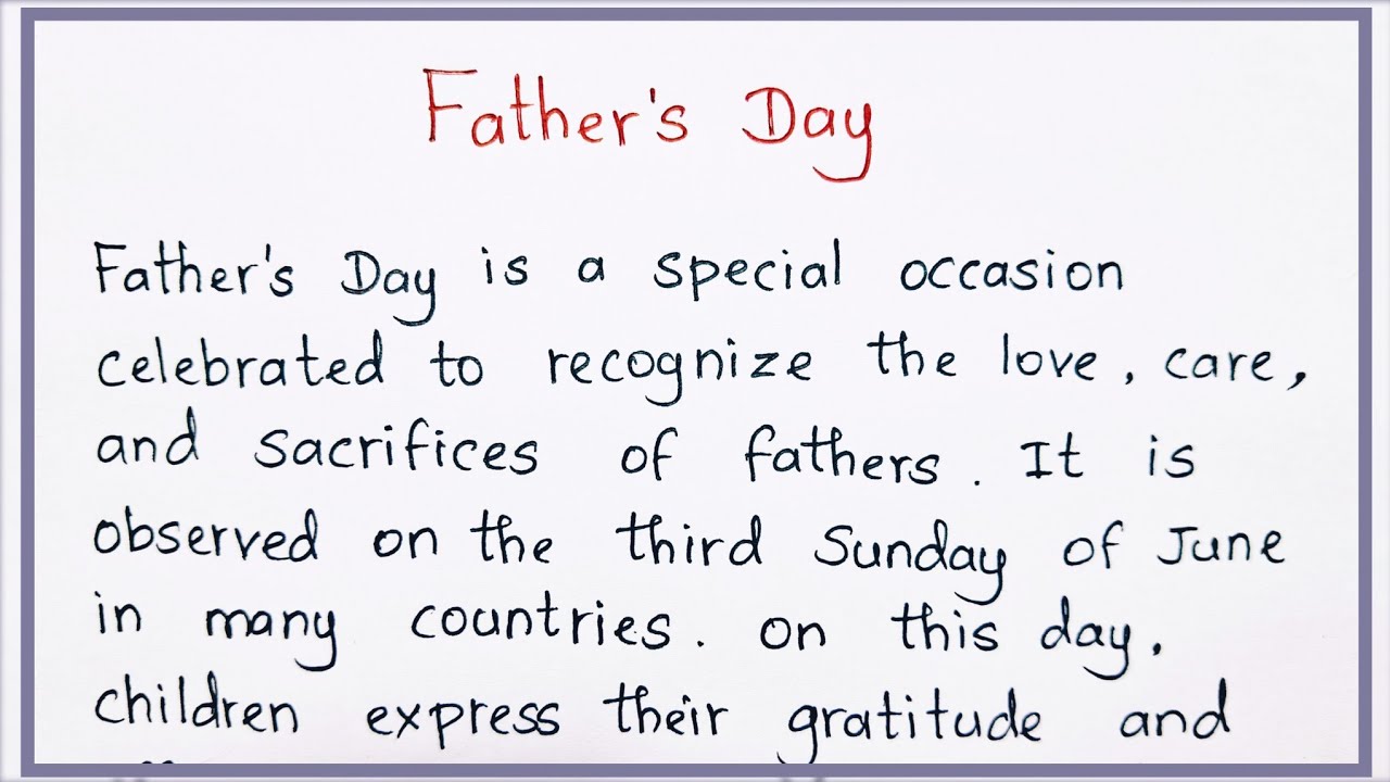 Father's Day | How to write an essay about Father's day ? | Nifty's English