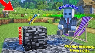 DÙNG CÂY GẬY TỐI THƯỢNG PHÁ HỘP BEDROCK TÌM RA KẺ BÍ ẨN DỤ DỖ NOOB TRONG MCPE | Thử Thách SlenderMan