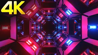 4k Neon Sci-Fi Hexagon Tunnel VJ Loop | Cyberpunk Futuristic Free Motion Background Video Visualizer