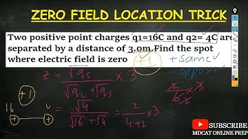TRICK | ZERO FIELD LOCATION | ELECTROSTATICS | MDCAT PHYSICS | MDCAT 2020